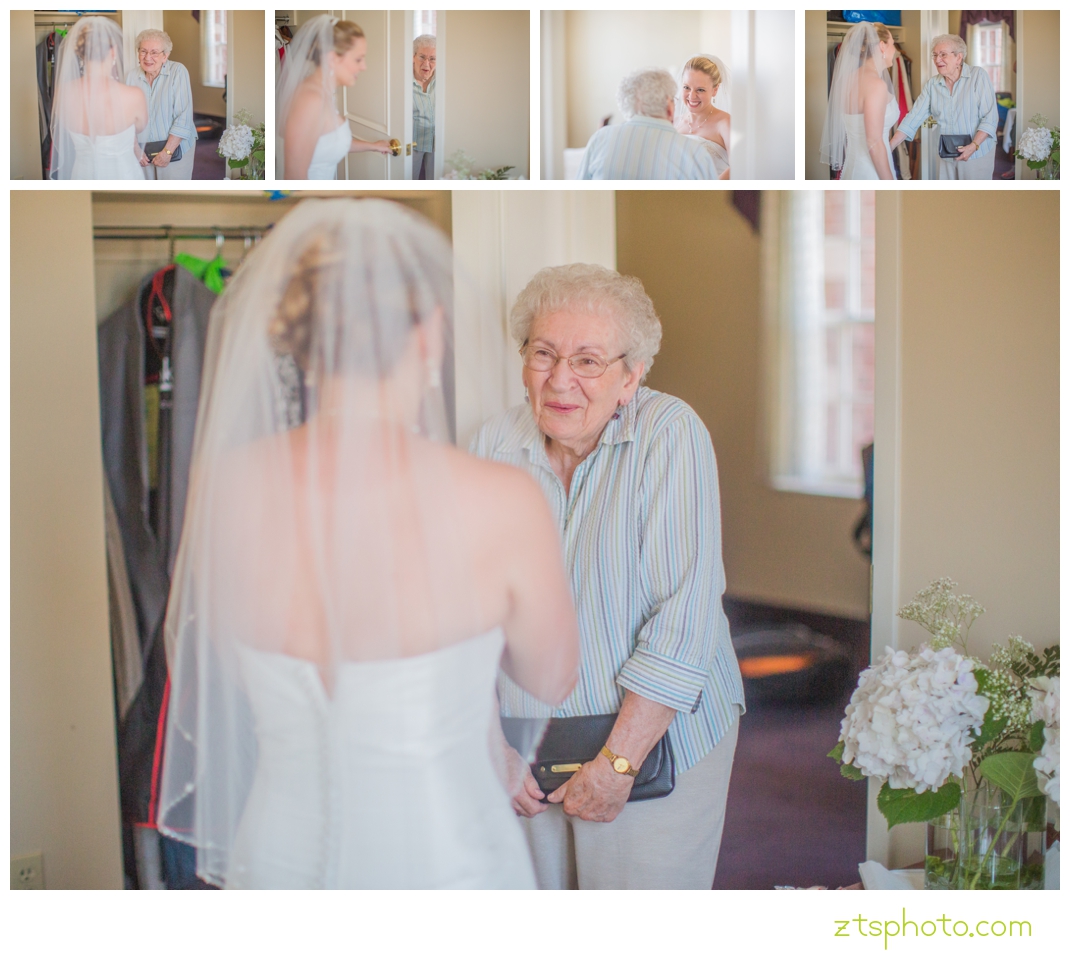 grandmother first look wedding