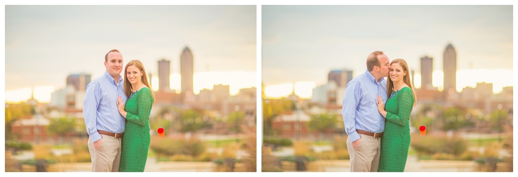 downtown des moines engagement photos